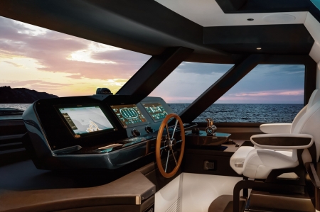 Azimut Magellano 25M, for sale, internal helm